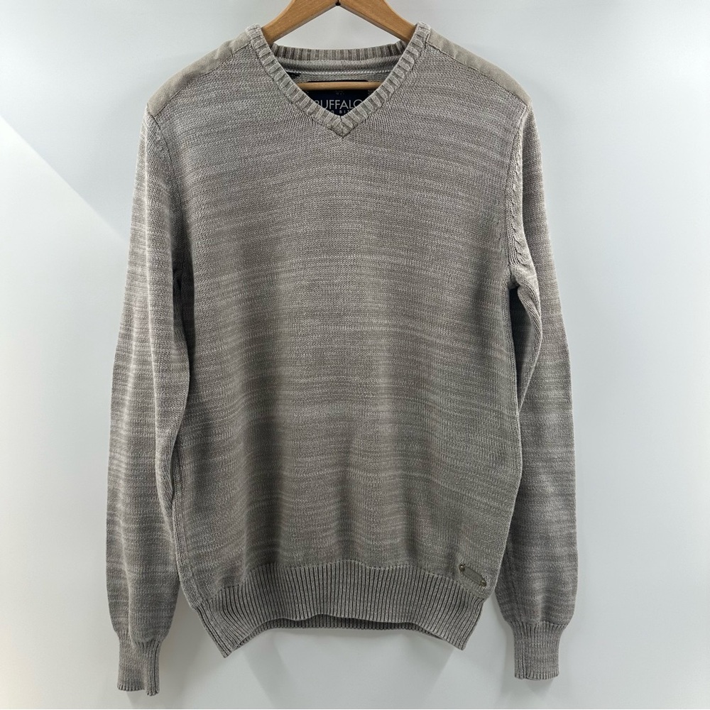 Buffalo David Bitton Beige V-Neck Sweater – Size Large